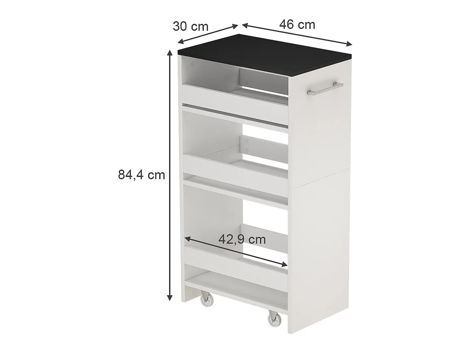 Vicco Roll container branco/antracite 30x46x84.8 rivo^ Móvel De Arrumação