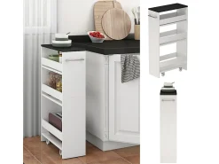 Móvel De Arrumação|Vicco Roll container branco/antracite 20x46x84.4 rivo Cinza antracite