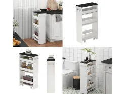 Móvel De Arrumação|Vicco Roll container branco/antracite 20x46x84.4 rivo Cinza antracite