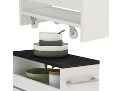 Móvel De Arrumação|Vicco Roll container branco/antracite 20x46x84.4 rivo Cinza antracite