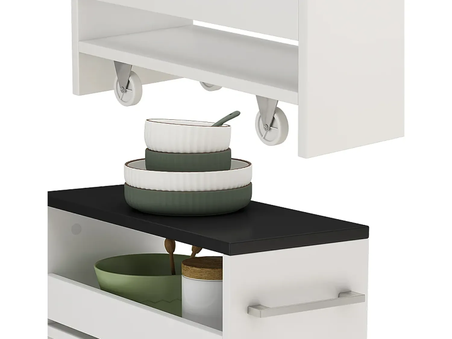 Móvel De Arrumação|Vicco Roll container branco/antracite 20x46x84.4 rivo Cinza antracite