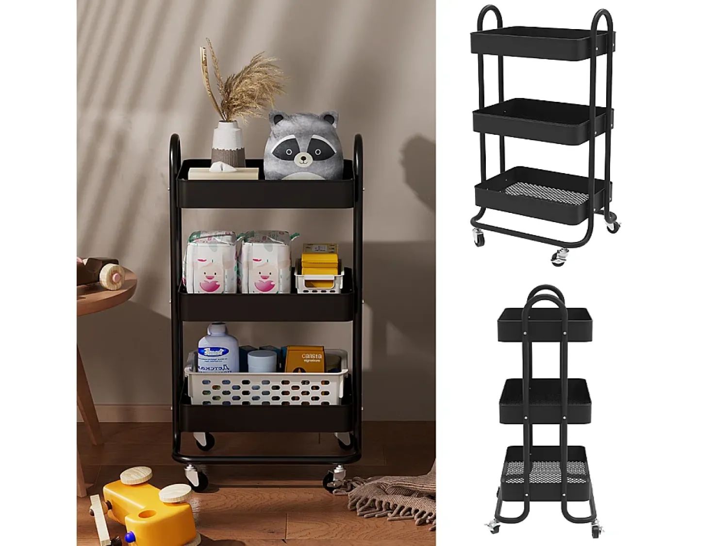 Móvel De Arrumação|Vicco Roll container 45.9x34x78.7 tron Preto