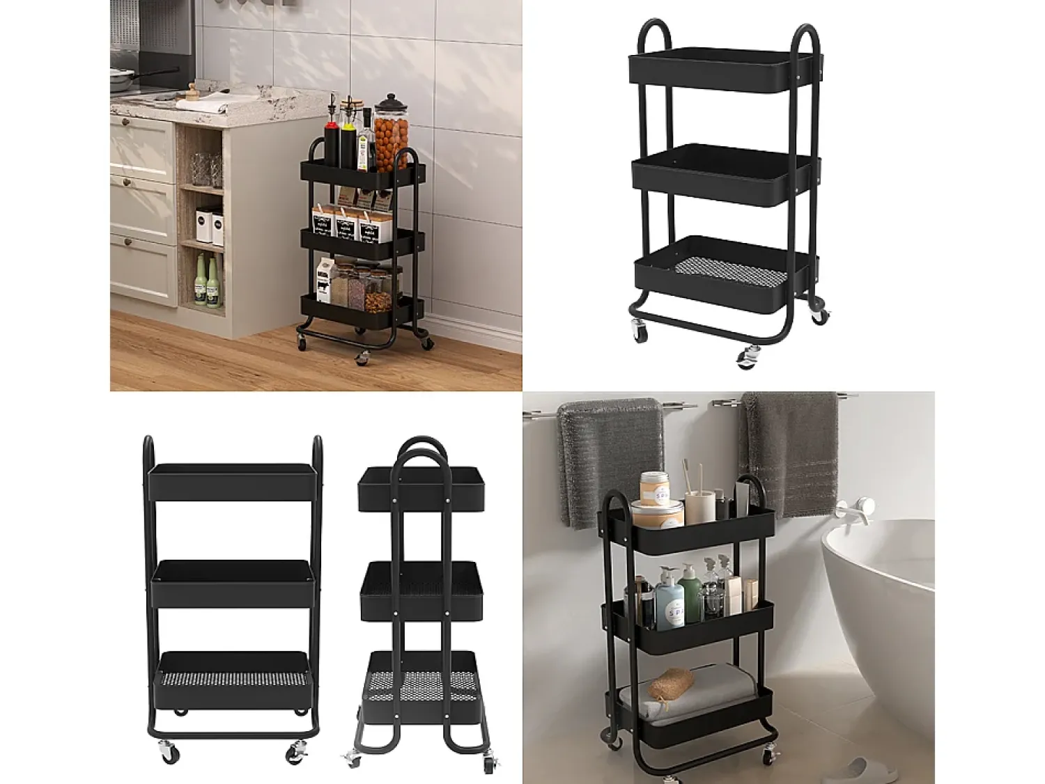 Móvel De Arrumação|Vicco Roll container 45.9x34x78.7 tron Preto
