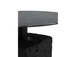 Mesa De Apoio| Round side table with poly resin base mgo Preto