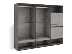 Móvel De Entrada|Skraut Home Roupeiro aberto, 180x35x145cm, Para quarto, dormitório, Sapateira, Cimento Cinzento