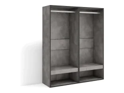 Móvel De Entrada*Skraut Home Roupeiro aberto, 120x35x145cm, Para quarto, dormitório, Barra e Prateleira, Cimento Cinzento