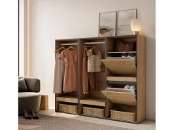 Móvel De Entrada|Skraut Home Roupeiro aberto, 180x35x145cm, Para quarto, dormitório, Sapateira, Carvalho Natural claro