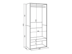 Móvel De Entrada*Skraut Home Roupeiro aberto, 60x35x145cm, Para quarto, dormitório, Barra e Prateleira, Branco
