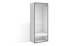 Móvel De Entrada*Skraut Home Roupeiro aberto, 60x35x145cm, Para quarto, dormitório, Barra e Prateleira, Branco