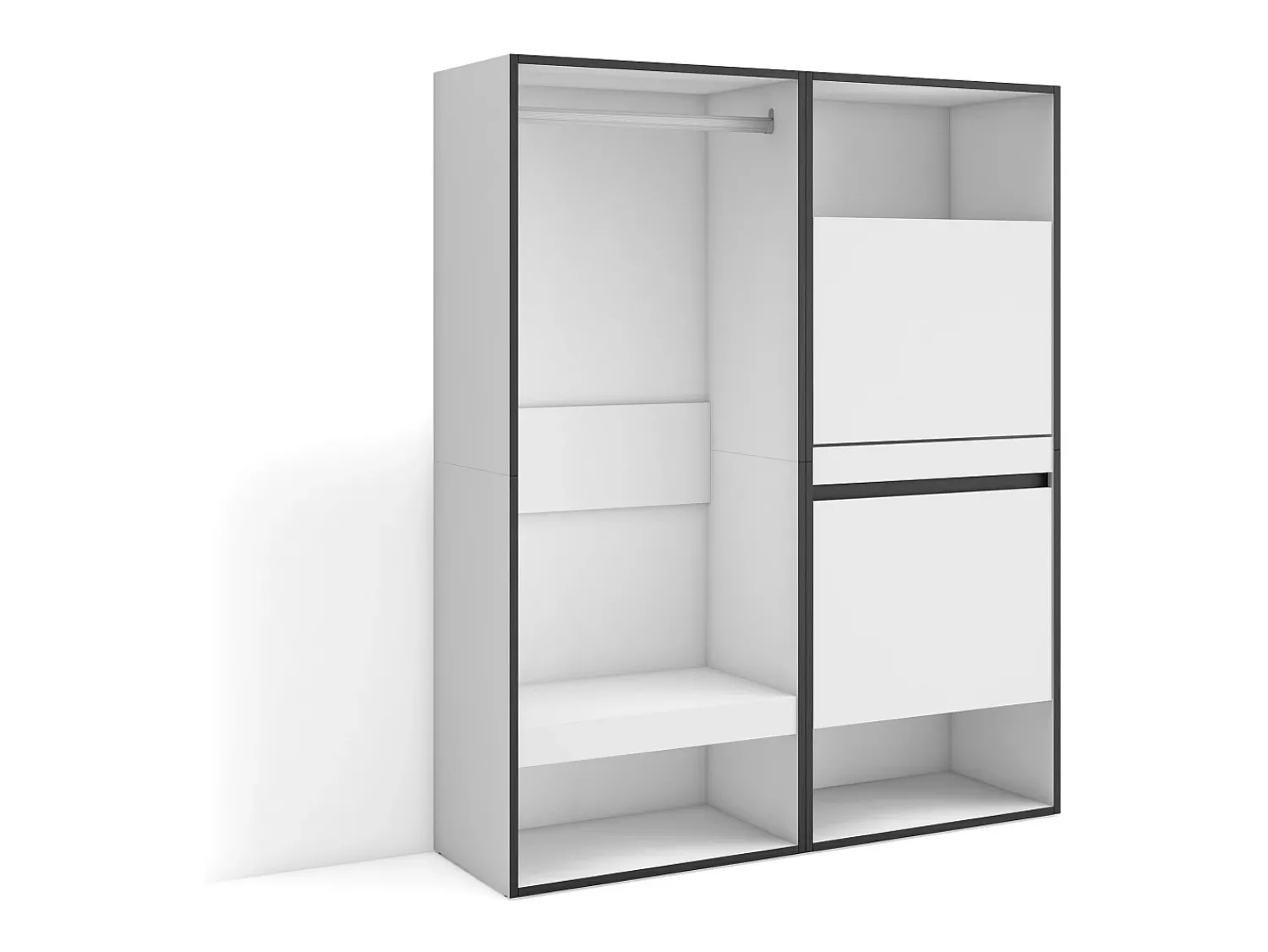 Móvel De Entrada*Skraut Home Roupeiro aberto, 120x35x145cm, Para quarto, dormitório, Sapateira, Branco