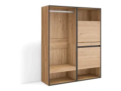 Skraut Home Roupeiro aberto, 120x35x145cm, Para quarto, dormitório, Sapateira, Carvalho^ Móvel De Entrada