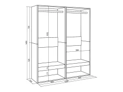 Skraut Home Roupeiro aberto, 120x35x145cm, Para quarto, dormitório, Barra e Prateleira, Carvalho^ Móvel De Entrada