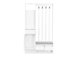 Móvel De Entrada|Hauss Spole Roupeiro com 3 gavetas, 1 porta, 4 ganchos e painel perfurado, 100 x 35 x 180 cm Branco