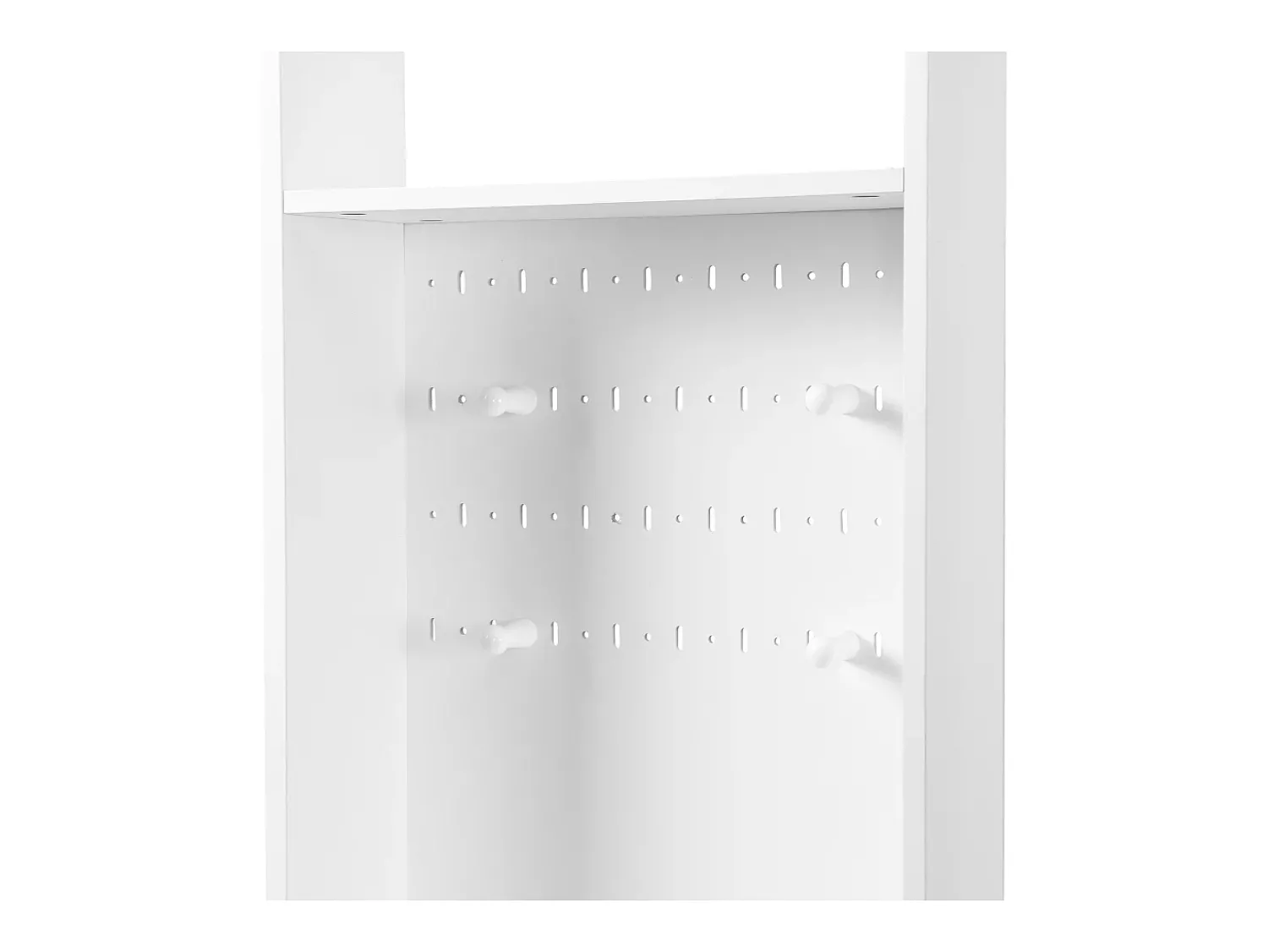 Móvel De Entrada|Hauss Spole Roupeiro com 3 gavetas, 1 porta, 4 ganchos e painel perfurado, 100 x 35 x 180 cm Branco