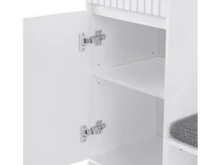 Outlet Hauss Spole Roupeiro com 2 portas, 1 gaveta, 4 ganchos e 1 banco, 100x30x180cm Branco