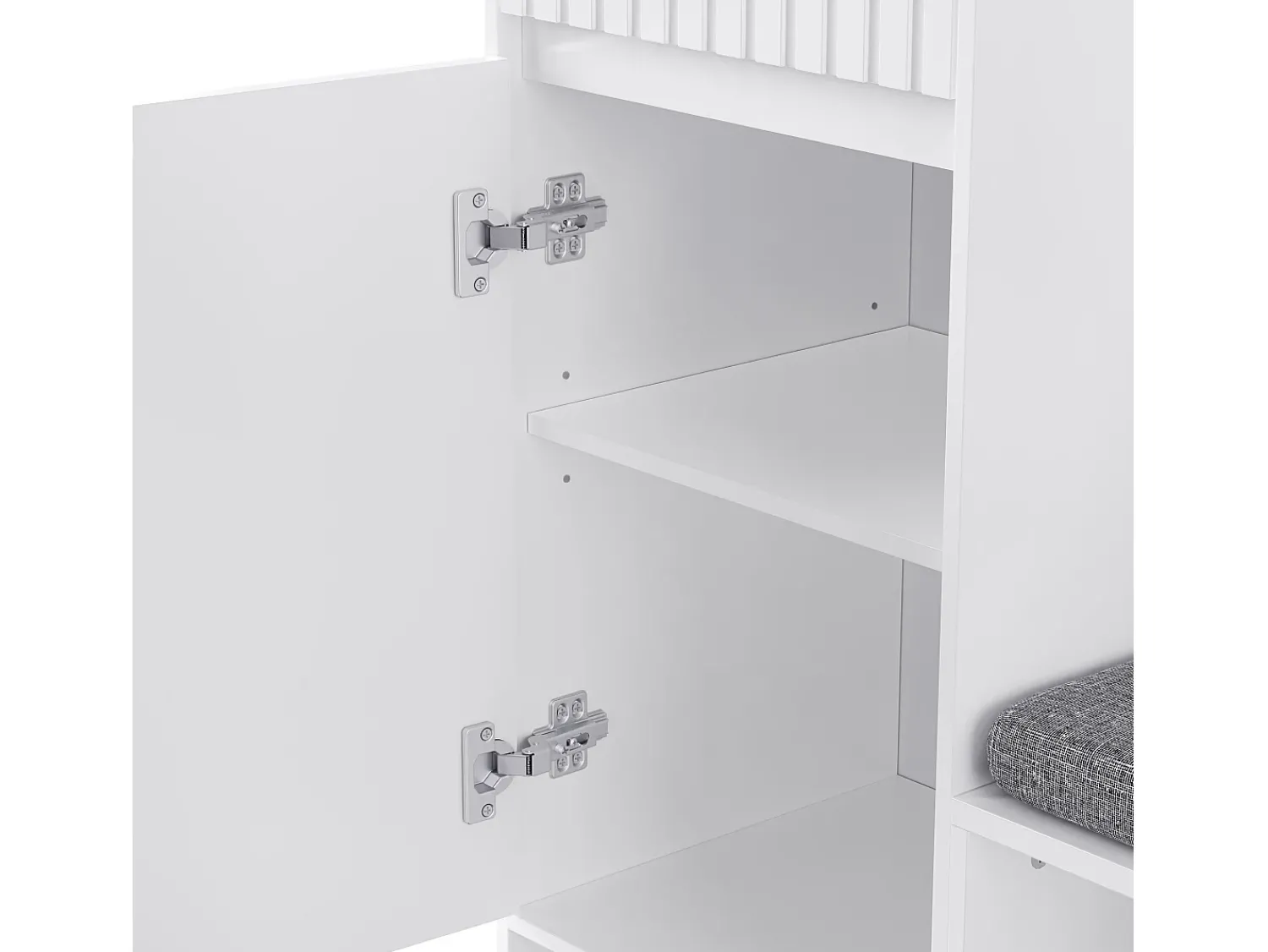 Outlet Hauss Spole Roupeiro com 2 portas, 1 gaveta, 4 ganchos e 1 banco, 100x30x180cm Branco