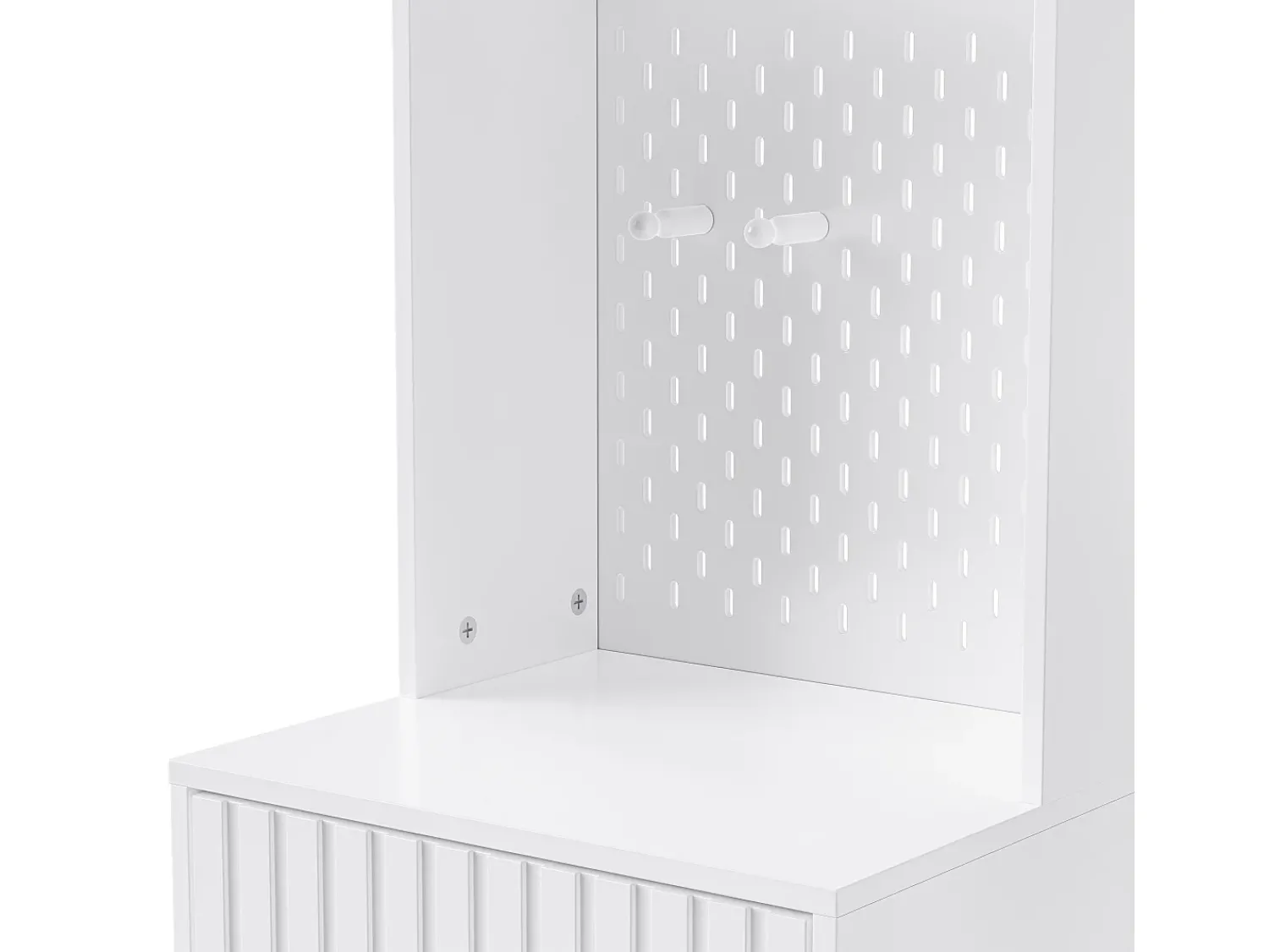 Outlet Hauss Spole Roupeiro com 2 portas, 1 gaveta, 4 ganchos e 1 banco, 100x30x180cm Branco