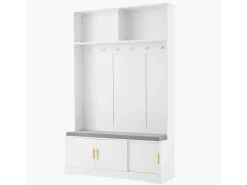 Hauss Spole Roupeiro com 3 portas, sapateira e 6 ganchos, simples e versátil 120×40×191 cm^ Móvel De Entrada