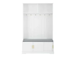 Hauss Spole Roupeiro com 3 portas, sapateira e 6 ganchos, simples e versátil 120×40×191 cm^ Móvel De Entrada