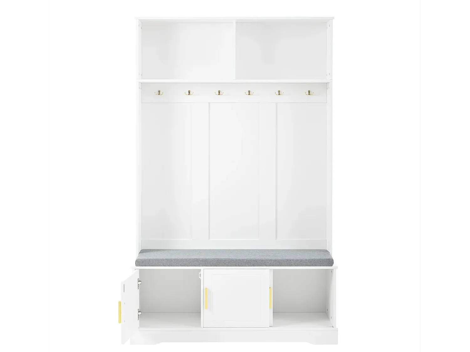 Hauss Spole Roupeiro com 3 portas, sapateira e 6 ganchos, simples e versátil 120×40×191 cm^ Móvel De Entrada