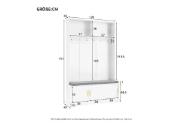 Hauss Spole Roupeiro com 3 portas, sapateira e 6 ganchos, simples e versátil 120×40×191 cm^ Móvel De Entrada