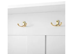Hauss Spole Roupeiro com 3 portas, sapateira e 6 ganchos, simples e versátil 120×40×191 cm^ Móvel De Entrada