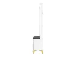 Móvel De Entrada|Hauss Spole Roupeiro com 2 portas, sapateira e almofada, ganchos, pés dourados 60,5x35,2x180,5cm Branco