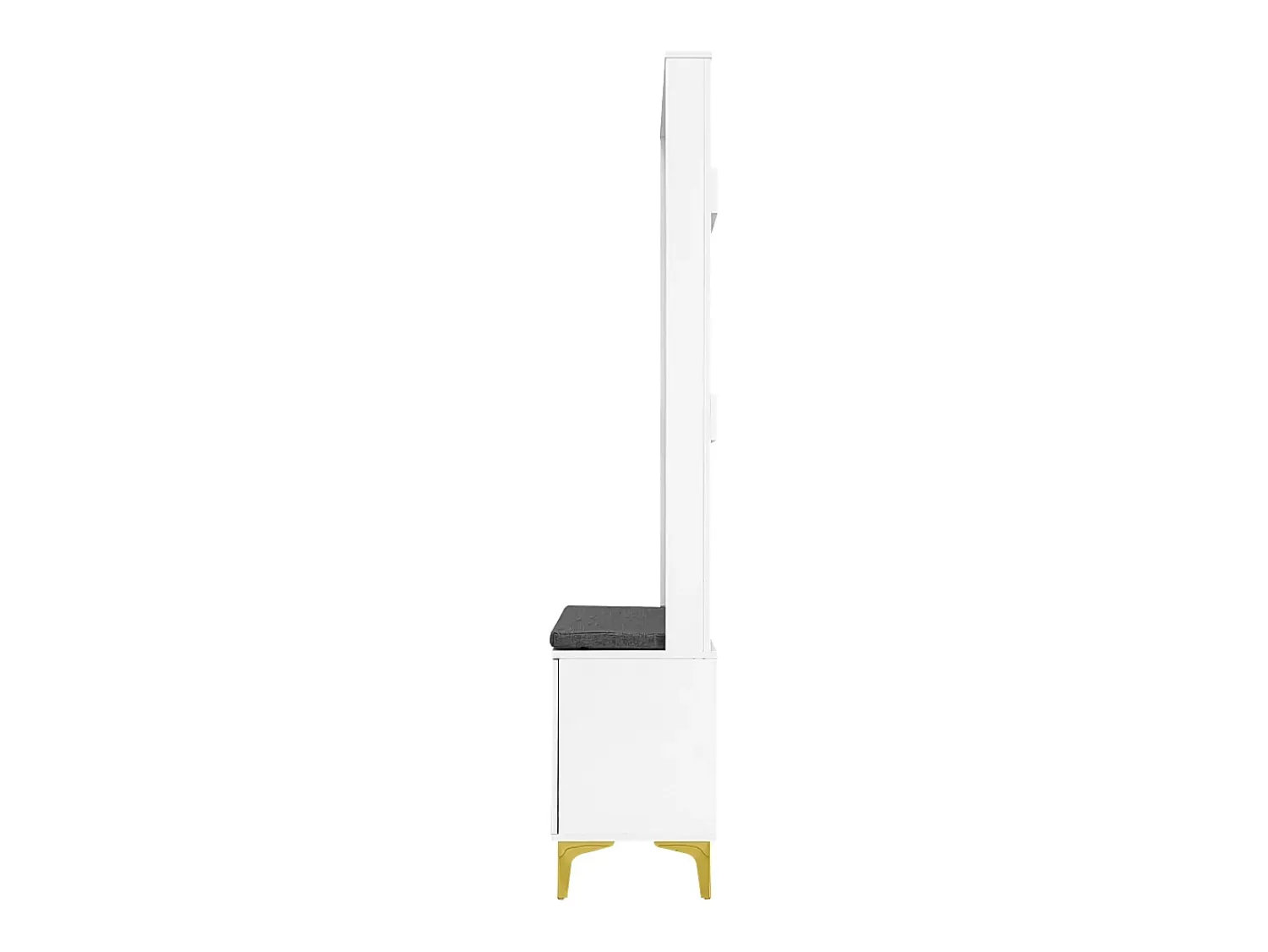 Móvel De Entrada|Hauss Spole Roupeiro com 2 portas, sapateira e almofada, ganchos, pés dourados 60,5x35,2x180,5cm Branco