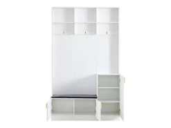 Móvel De Entrada*Hauss Spole Roupeiro com 3 portas, 3 ganchos e arrumação aberta, 120x40x200 cm Branco