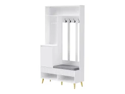 Móvel De Entrada*Hauss Spole Roupeiro com 1 porta, 2 gavetas, 4 ganchos e 1 banco 100 x 35 x 180 cm Branco