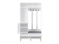Móvel De Entrada*Hauss Spole Roupeiro com 1 porta, 2 gavetas, 4 ganchos e 1 banco 100 x 35 x 180 cm Branco