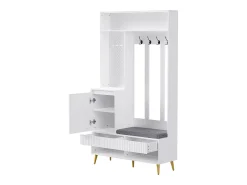 Móvel De Entrada*Hauss Spole Roupeiro com 1 porta, 2 gavetas, 4 ganchos e 1 banco 100 x 35 x 180 cm Branco