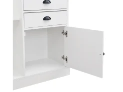 New Hauss Spole Roupeiro e madeira com espelho, 2 gavetas, 1 porta, ganchos e suporte para guarda-chuva 110,5x38x191cm Branco