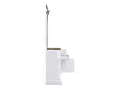 New Hauss Spole Roupeiro e madeira com espelho, 2 gavetas, 1 porta, ganchos e suporte para guarda-chuva 110,5x38x191cm Branco