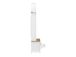 Móvel De Entrada*Hauss Spole Roupeiro e natural com porta e ganchos dourados, design em arco 75x35x195cm Branco