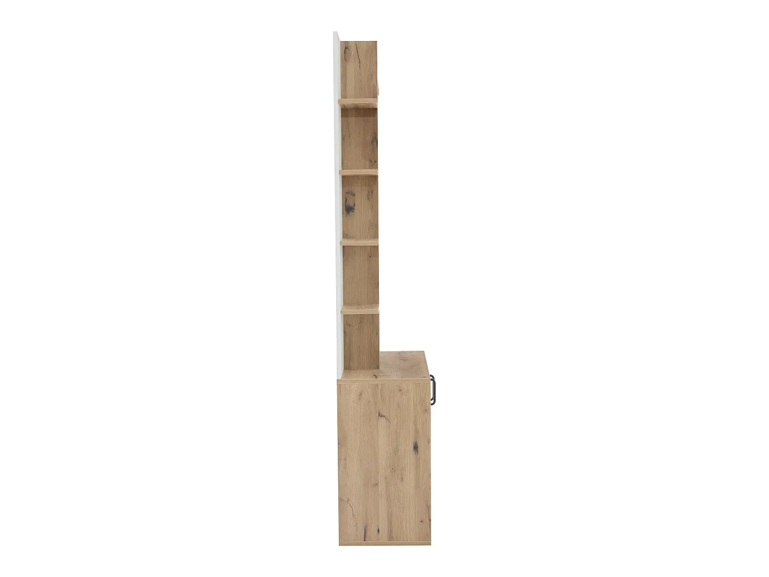 Móvel De Entrada*Hauss Spole Roupeiro branco e natural com 2 portas, 5 prateleiras e ganchos, tampo em madeira granulada 75x33x180cm Natural claro
