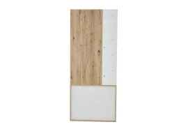 Móvel De Entrada*Hauss Spole Roupeiro branco e natural com 2 portas, 5 prateleiras e ganchos, tampo em madeira granulada 75x33x180cm Natural claro