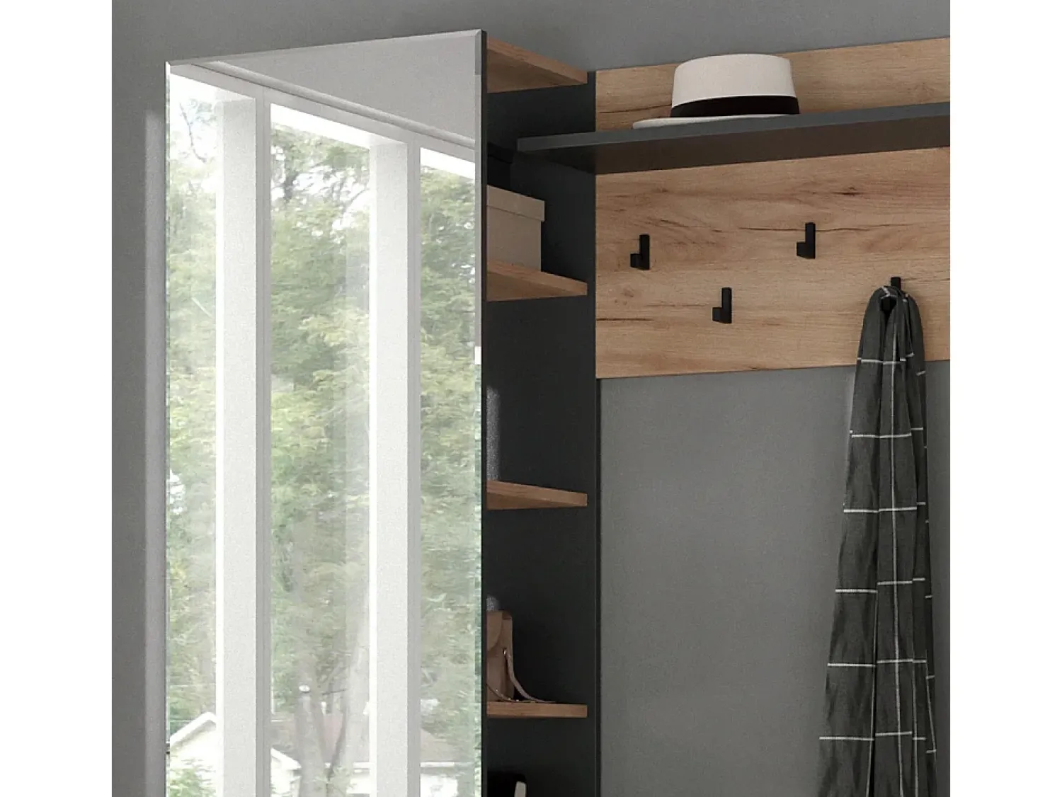 Móvel De Entrada|Vicco Roupeiro carvalho goldkraft 120x40x190 adeline Natural escuro