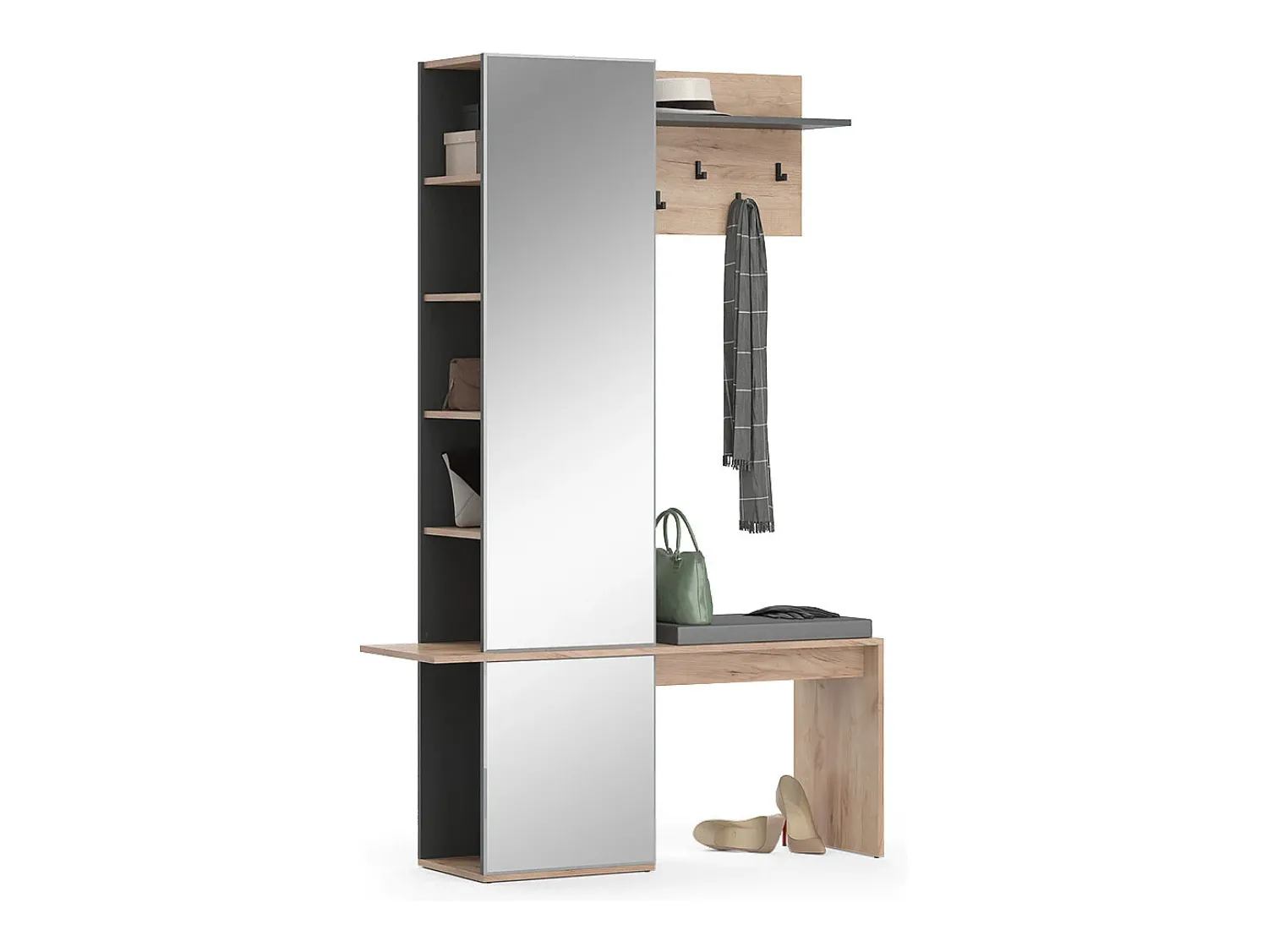 Móvel De Entrada|Vicco Roupeiro carvalho goldkraft 120x40x190 adeline Natural escuro