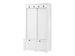 Hauss Spole Roupeiro com 2 portas de correr e 2 portas - Minimalista - Madeira MDF branca Branco