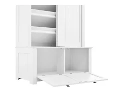 Hauss Spole Roupeiro com 2 portas de correr e 2 portas - Minimalista - Madeira MDF branca Branco