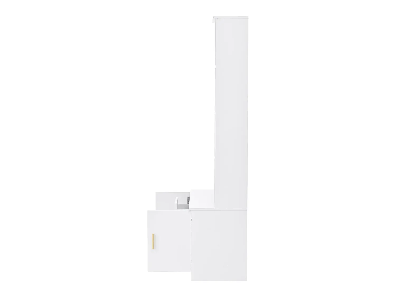 Móvel De Entrada*Hauss Spole Roupeiro com espelho, 2 gavetas e 2 portas - 90 x 40 x 180 cm Branco