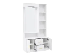 Móvel De Entrada*Hauss Spole Roupeiro com espelho, 2 gavetas e 2 portas - 90 x 40 x 180 cm Branco
