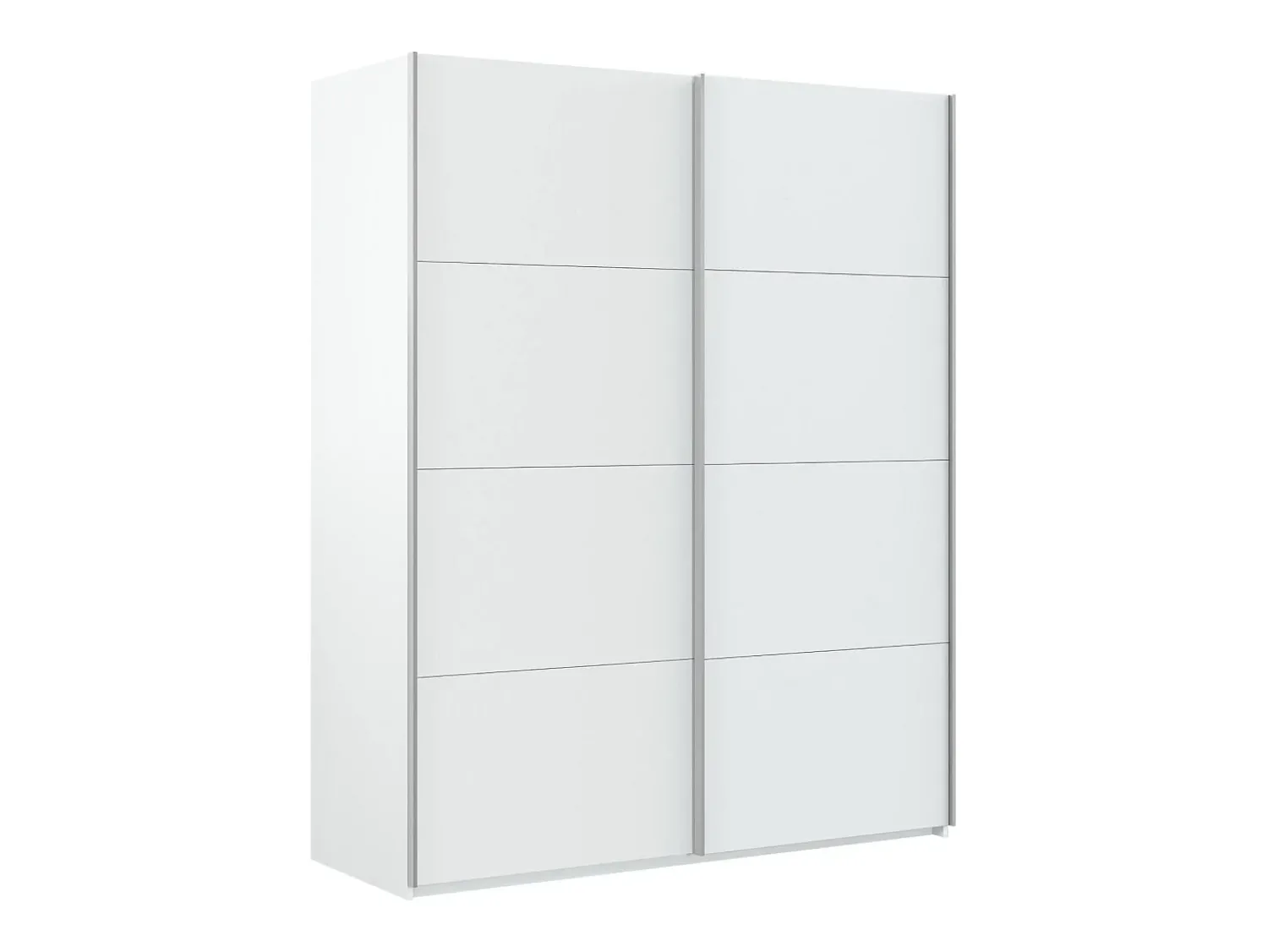 Outlet Dmora Roupeiro Dmace, Roupeiro de quarto com 2 portas de correr, Armário com varão e 2 prateleiras, 150x60h200 cm, Branco