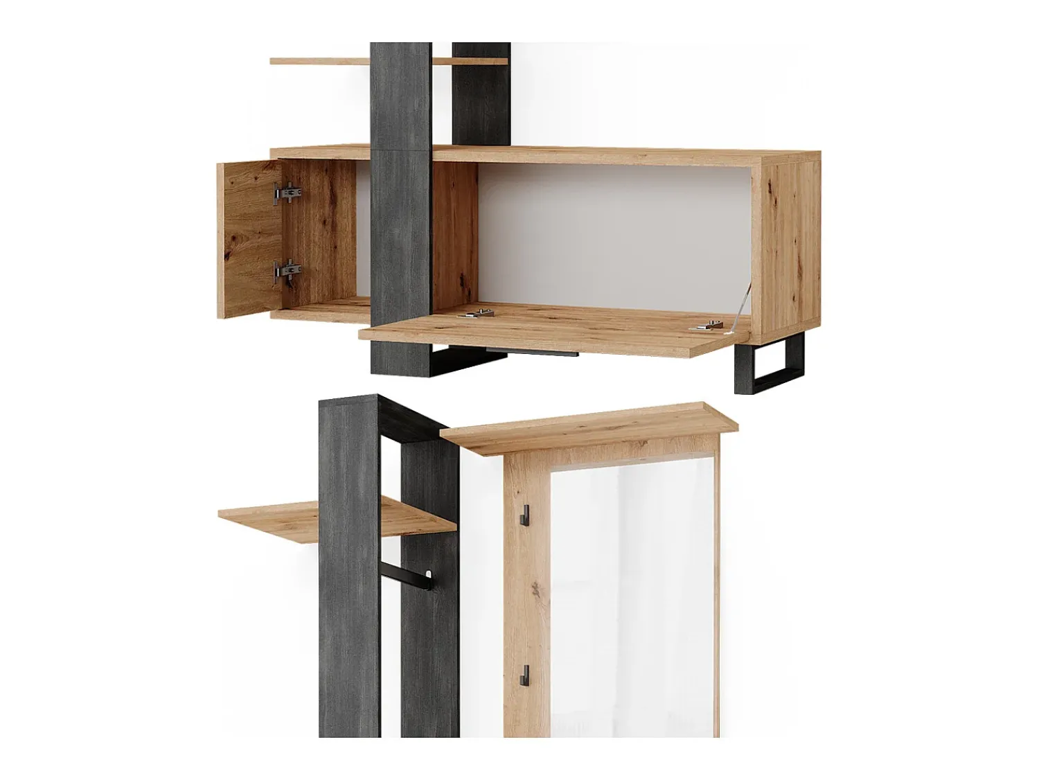 Móvel De Entrada*Vicco Roupeiro marrom 120x40x192 porto Castanho