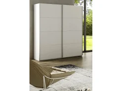 Móvel De Entrada*Dmora Roupeiro Ponce, Roupeiro de quarto com 2 portas de correr, Armário com varão e 2 prateleiras, 150x60h200 cm, Branco