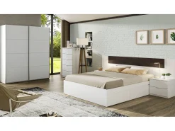 Móvel De Entrada*Dmora Roupeiro Ponce, Roupeiro de quarto com 2 portas de correr, Armário com varão e 2 prateleiras, 150x60h200 cm, Branco