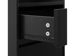 Móvel De Entrada*Hauss Spole Roupeiro com 3 gavetas, 1 porta, 4 ganchos e painel perfurado, 100 x 35 x 180 cm Preto
