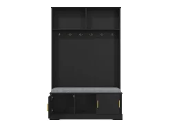 Móvel De Entrada*Hauss Spole Roupeiro com 3 portas, sapateira e 6 ganchos, simples e versátil 120×40×191 cm Preto