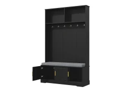 Móvel De Entrada*Hauss Spole Roupeiro com 3 portas, sapateira e 6 ganchos, simples e versátil 120×40×191 cm Preto
